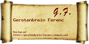 Gerstenbrein Ferenc névjegykártya