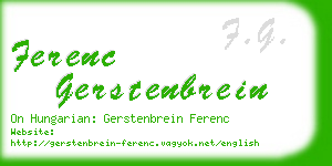 ferenc gerstenbrein business card